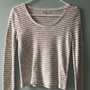 Madewell Rainbow Stripe Scoop Neck Knit Top